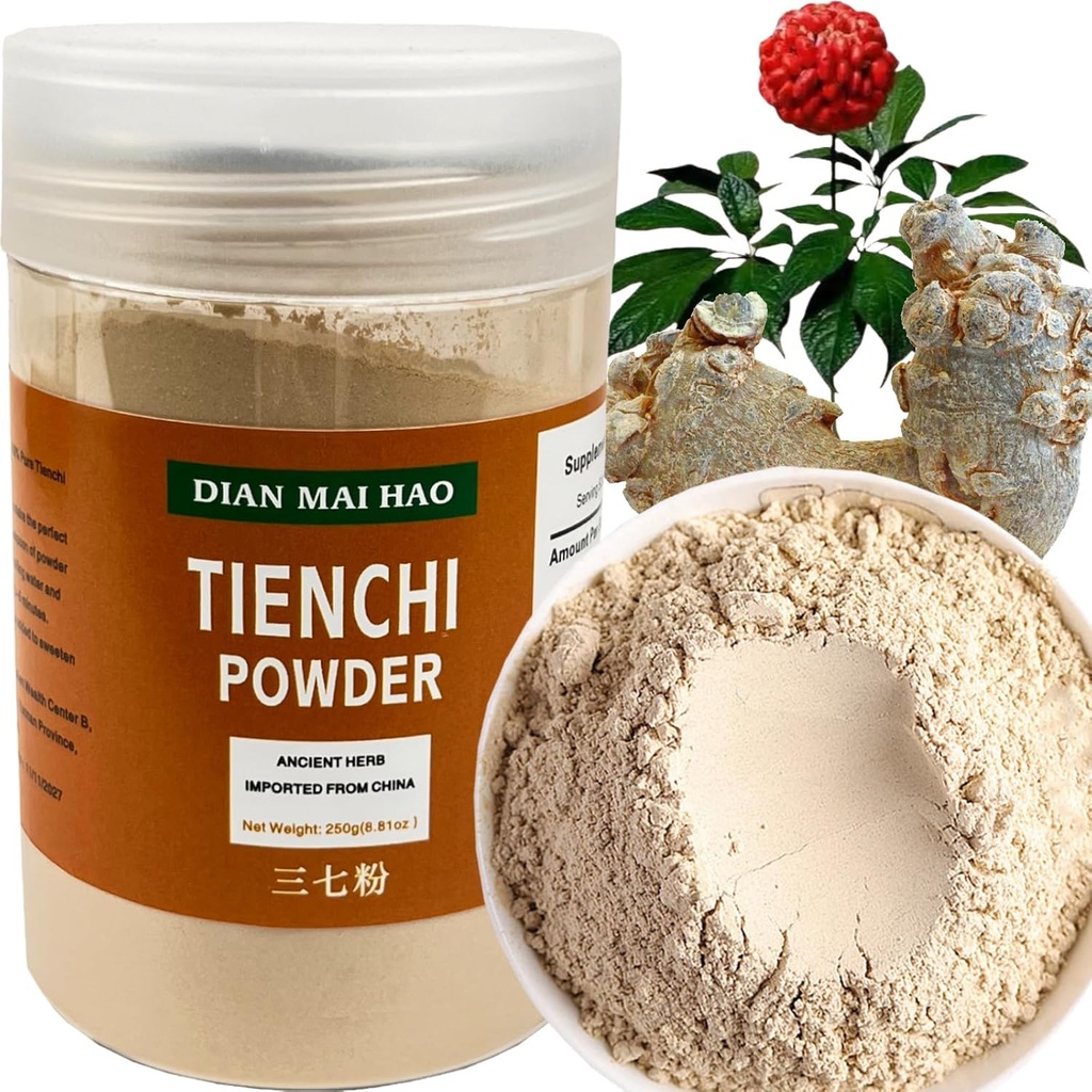 100% 최고 벌금 순수한 자연적인 Yunnan Wenshan Notoginseng Tien Chi 뿌리 산 기 Tienchi 분말 250g