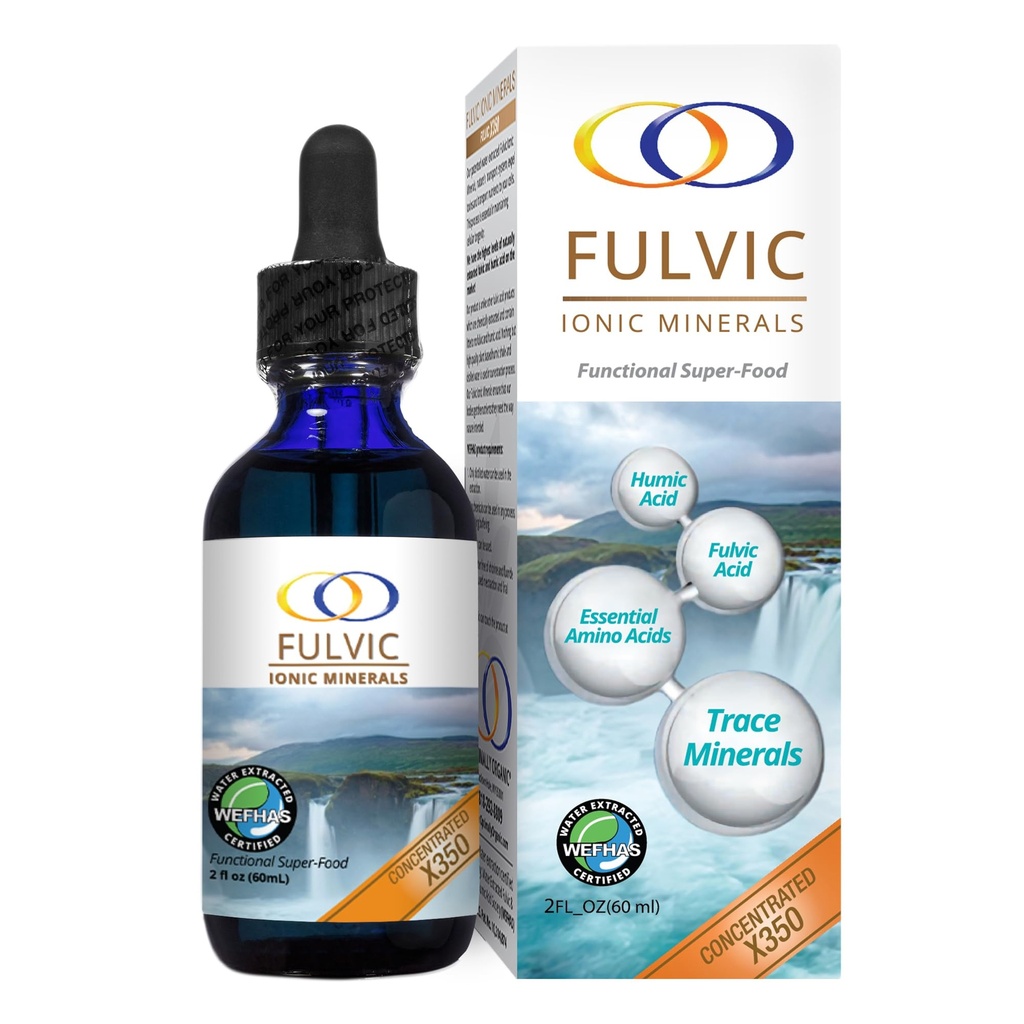 Optimally 유기 물 추출물 Fulvic Ionic 무기물 X350 - 특허 BioActive Fulvic 산, Humic 산, Trace 무기물, Electrolytes & Essential 아미노산 - 8 개월 공급!