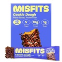 Misfit Vegan Protein Bar, 쿠키 반죽 - 업데이트 된 레시피 | 공장 기반, 낮은 설탕 및 캐비넷, 높은 섬유 스낵 | 15 팩
