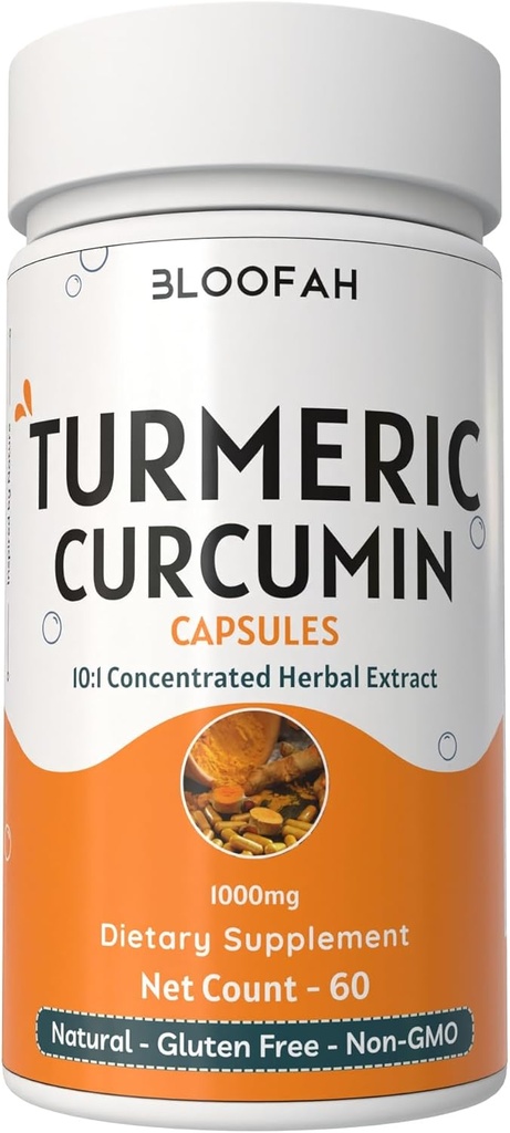 심황 캡슐 500mg | Curcuma Longa 10 : 1 추출물 및 분말 | 강화 된 흡수를위한 검은 후추 추출물 5 % | 초본 보충 | Non-GMO, 글루텐 프리 (60 개)