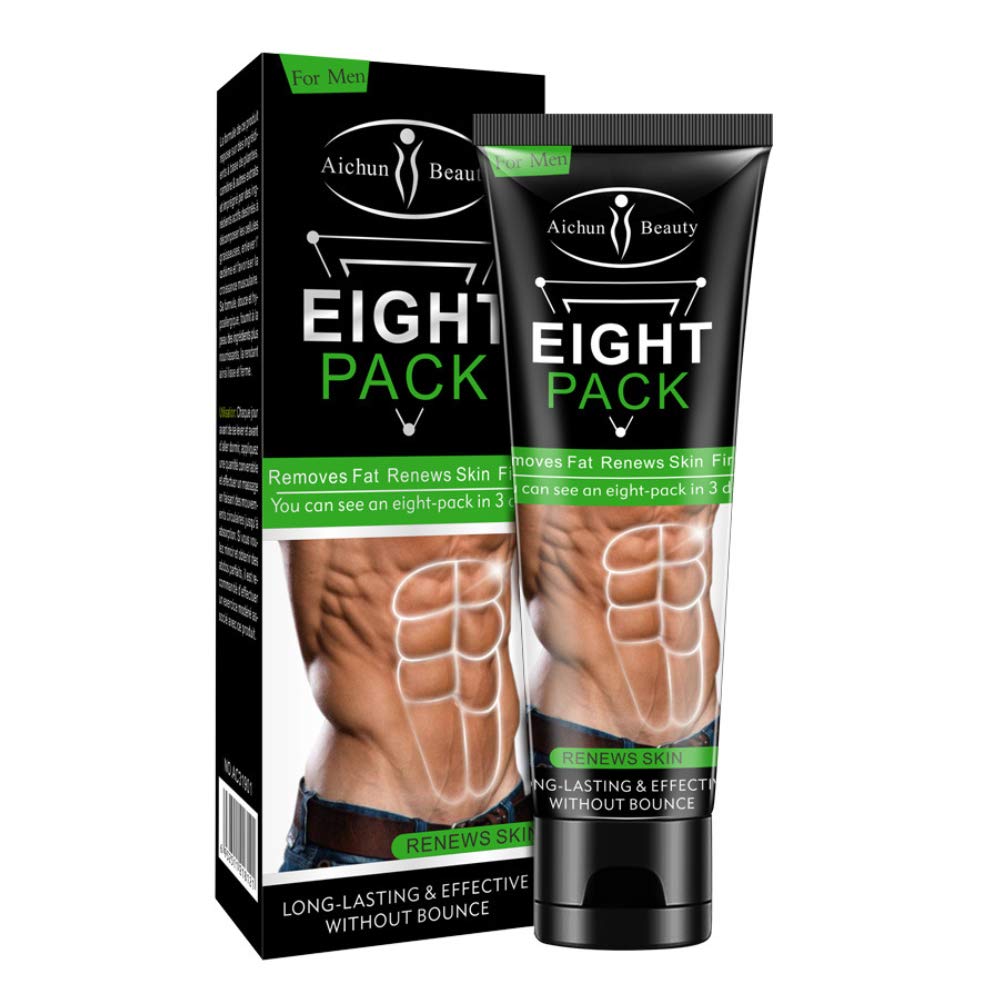 남자를 위한 AICHUN 아름다움 8 팩 강한 허리 Manly Torso 매끄러운 선 압박 적당 Belly 불타는 근육 지방은 크림 80g를 체중을 줄이는 Renews 피부 체중 감소를 제거합니다