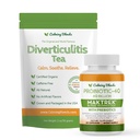 소화 지원 차 & Probiotic 보충교재 (40억 CFU의 60의 캡슐) | Digestive Comfort & Gut 건강을 위한 초본 차와 Probiotic Duo