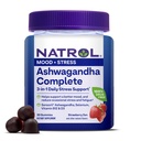 Natrol Ashwagandha Complete Gummy, 3-in-1 Daily Stress Supports Better Mood, Occasional Stress and Fatigue, 30 Gummies, 최대 15 일 공급