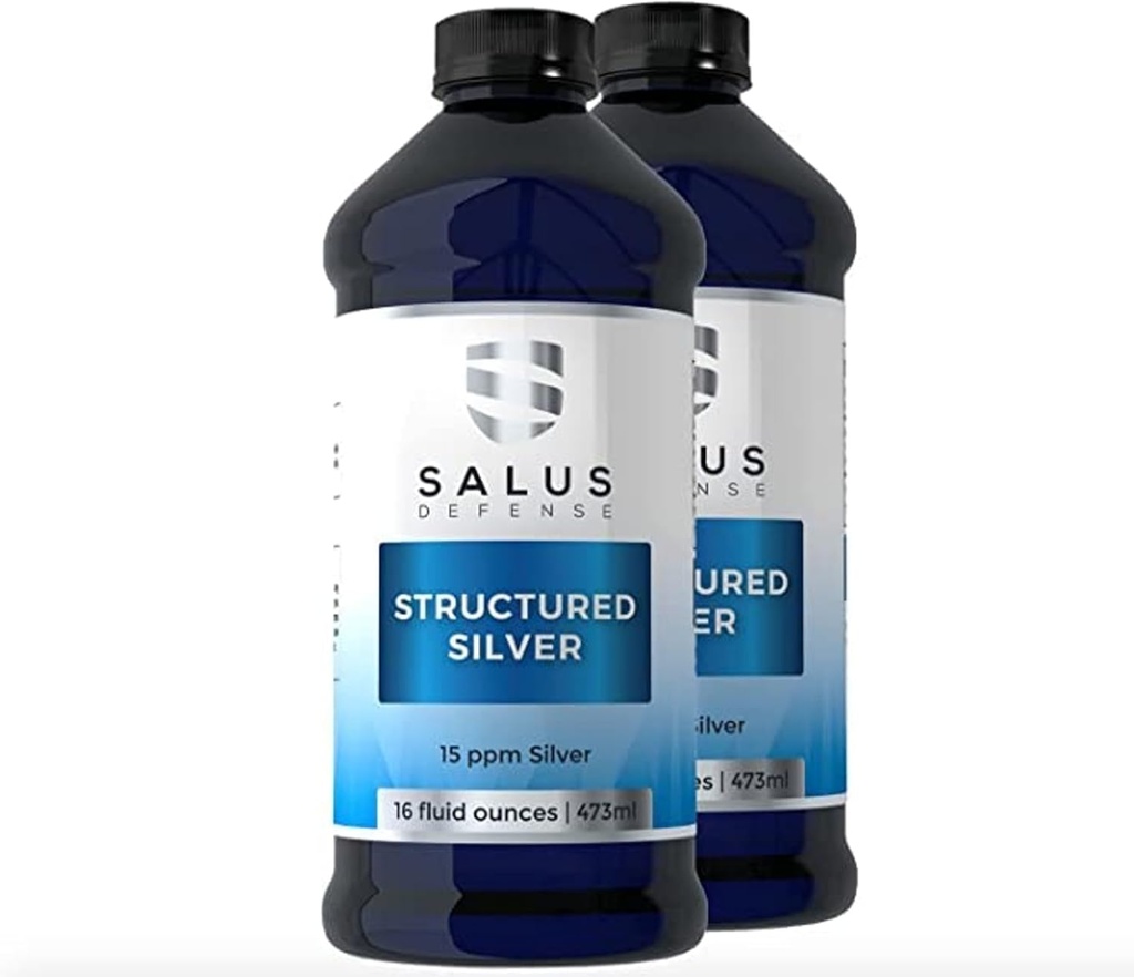 Structured Silver Liquid - 15ppm Advanced Structured Silver Technology의 일일 면역 지원 보충 - 모든 첨가물없이 자연 - 16 Ounce Bottle (2 Pack)