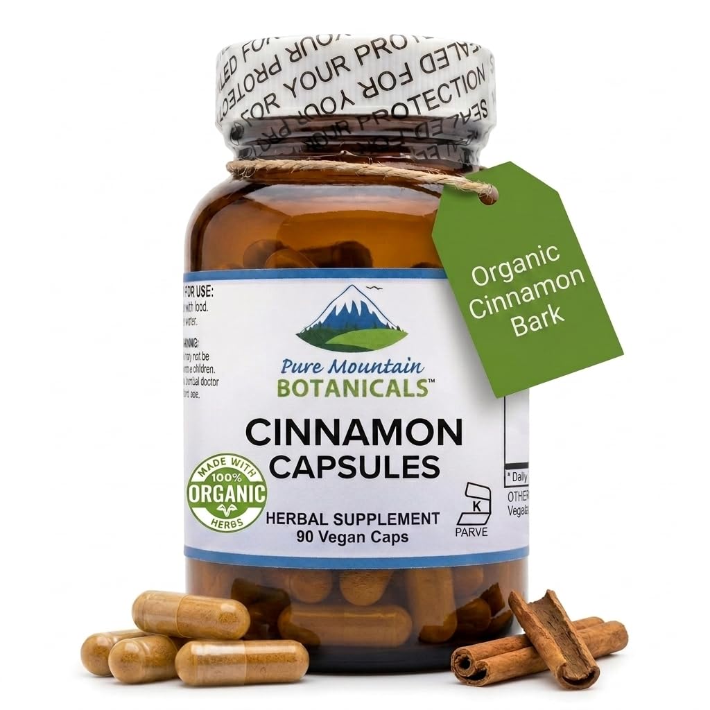 순수한 산 식물 Cinnamon 캡슐 - 유기 Cassia Cinammon Bark 보충교재의 1000mg를 가진 Kosher Vegan 알약