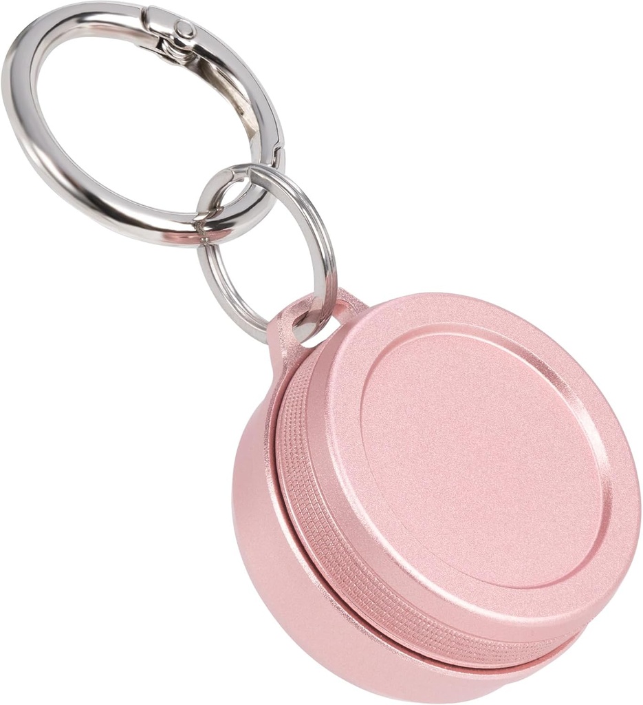 매일 금속 나르는 케이스 - 휴대용 Keychain 알약 홀더, 귀 플러그 동전을 위한 방수 작은 여행 알약 콘테이너, 반복과 호환이 되는, Eargasm & Vibes, 소형 지갑 알약 상자 (분홍색)