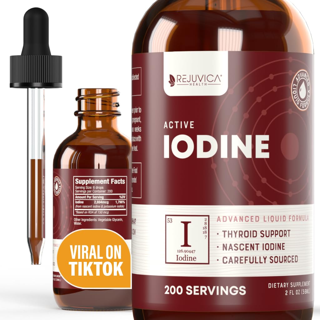 Active Iodine - Nascent Iodine Drops - 더 나은 흡수를 위한 액체 납품 - 건강한 에너지, 활력, & Iodine 수준을 지원합니다