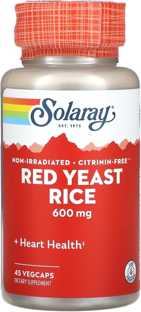 SOLARAY 레드 효모 쌀 - 600 MG (45 캡슐)