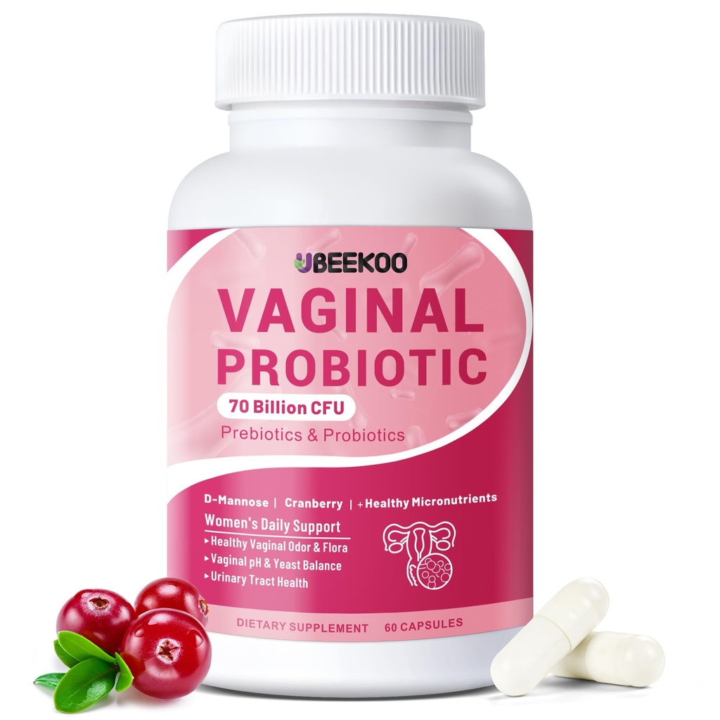 여성을 위한 질 Probiotics, 질 건강을 위한 70억 CFU, PH 균형, Urinary Tract, Prebiotics, 유기 Cranberry & D-Mannose를 가진 소화하는 질 냄새 & Flora 보충교재 - 60의 캡슐