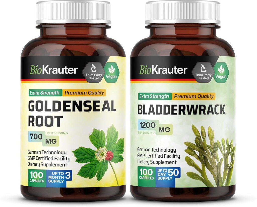 BIO KRAUTER Goldenseal 100 캡슐 & Bladderwrack 100 캡슐