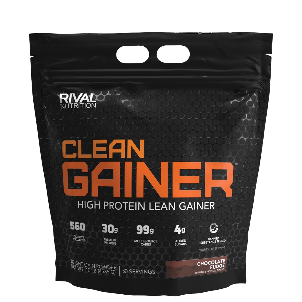 RIVAL NUTRITION 클린 게인 초콜릿 판, 10lbs.
