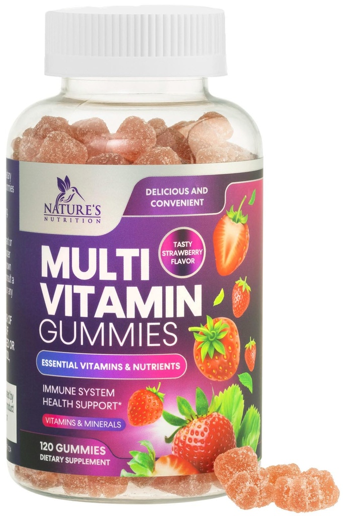 성인을 위한 Multivitamin Gummies, 비타민 A, C, D, 여성 & 남자를 위한 B12, 면역 지원 거미 Multivitamins 보충교재, 성숙한 다 VIT 비타민 - 120 Gummies를 가진 매일 거미 비타민 & 무기물