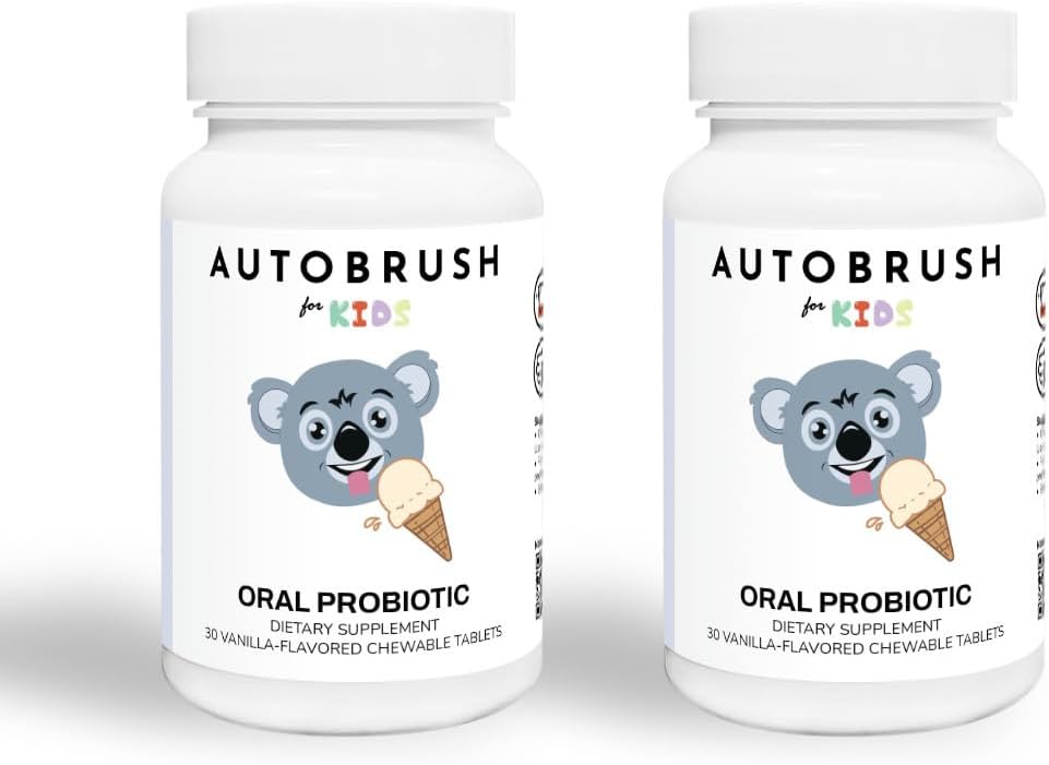 autobrush Kids 구두 치료 느린 용해 Probiotic 정제 | 치과 보조제 | Healthier Teeth and Gums | 균형 잡힌 입 Biome| 30 Count (Vanilla) (2)