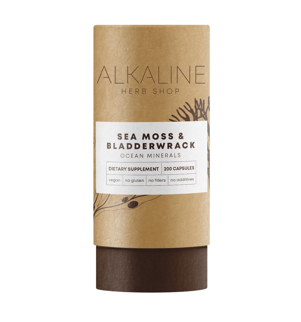 알칼리 허브 상점 바다 Moss & Bladderwrack 보충 200 캡슐