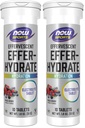 NOW Sports Nutrition, Effervescent Effer-Hydrate, Electrolyte Supplement, Recovery*, 혼합 Berry, 10 정제 (팩 2)