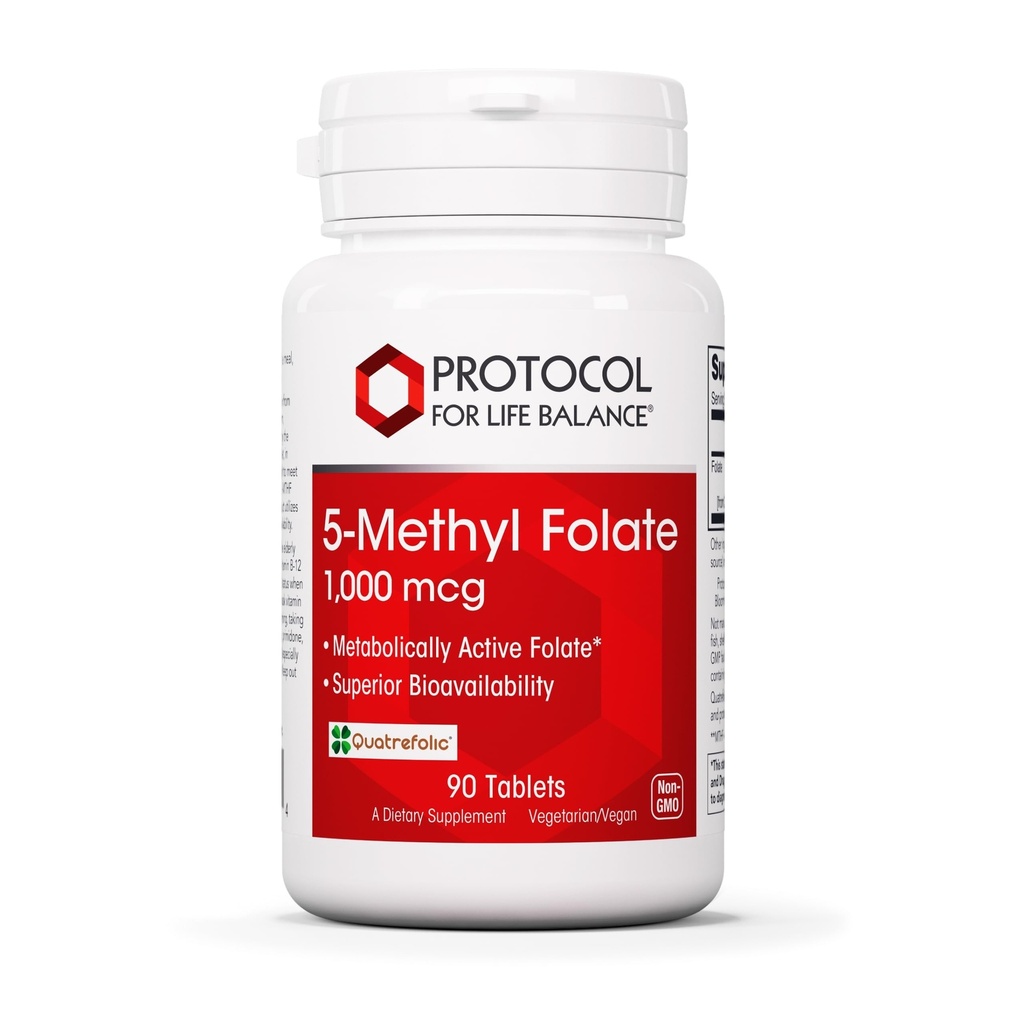 LIFE BALANCE 5-Methylfolate 1,000mcg를 위한 PROTOCOL - 우량한 메틸 Folate 생물 다양성 - 뇌 지원을 위해 - 여성 & 남자를 위한 Folate 보충교재 - Kosher & Vegan - 90의 탭