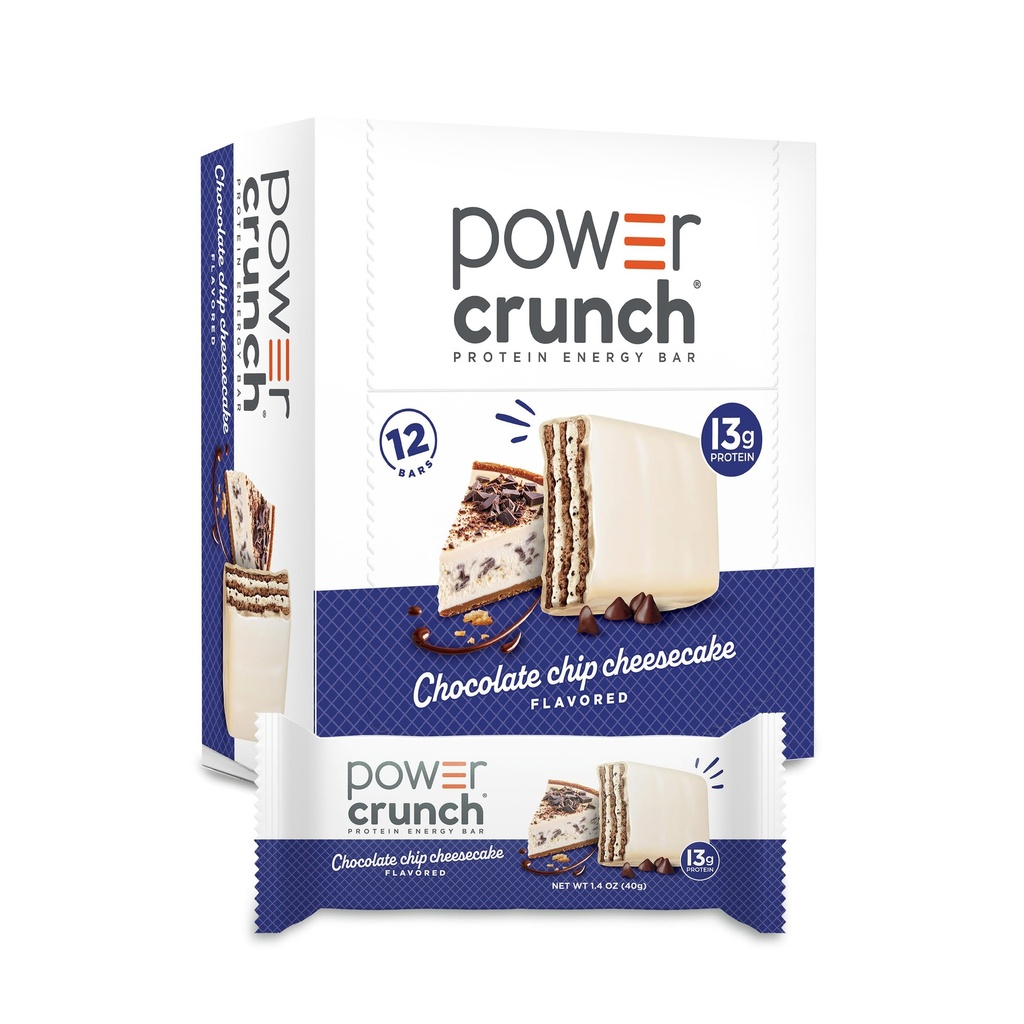 Power Crunch Protein Wafer Bars, 맛있는 맛, 초콜릿 칩 치즈 케이크, 1.4 Ounce (12 개)