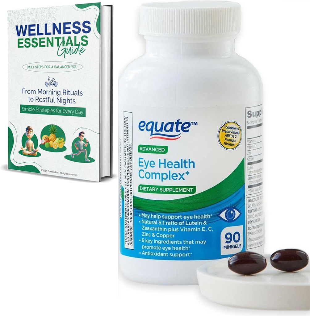 고급 눈 건강 Minigels 90 조사, Lutein & Zeaxanthin + 비타민 E, C, 아연 및 구리 (45 일 공급)와 Carotenoid 혼합