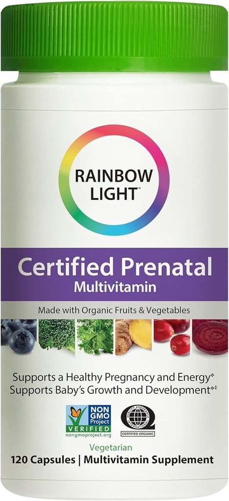 Rainbow Light Prenatal Multivitamin, 면역 지원, 120 캡슐 (패키지 May Vary)