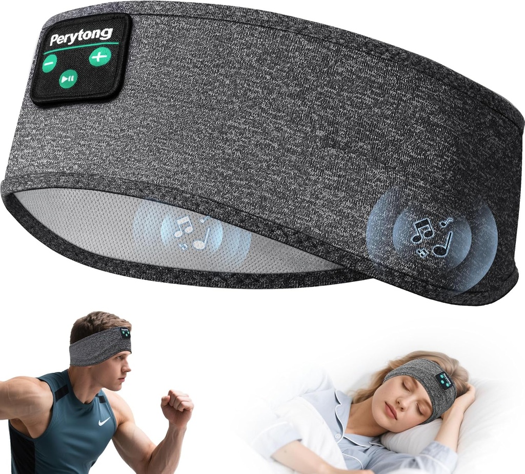Perytong Sleep 헤드폰, Bluetooth Sports Headband Headphones with Ultra-Thin HD 스테레오 스피커는 잠자기, 운동, 조깅, 요가, 불면증, 항공 여행, 명상을 위해 완벽한