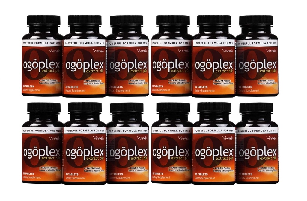ogoplex® | Male Prostate Health and Urinary Support Supplement with Graminex® Swedish Flower Pollen, Saw Palmetto, Phytosterols & Lycopene - 1 개월 공급 (12 팩)