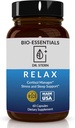 BIO-ESSENTIALS, Relax-Doctor 공식화 : 스트레스 관리, 깊은 수면을 촉진, Mood-W/Organic Holy Basil, 아연, 마그네슘, 비타민 B6, Magnolia Bark, L-Theanine, Vegan-Made를 개선