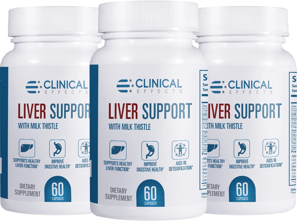 임상 효과: Liver Support - 천연 우유 이틀 및 아연 보충 - 3 팩 - Detox 및 Cleanse The Liver - 지원 Liver 기능과 소화 건강 - 미국에서 만든