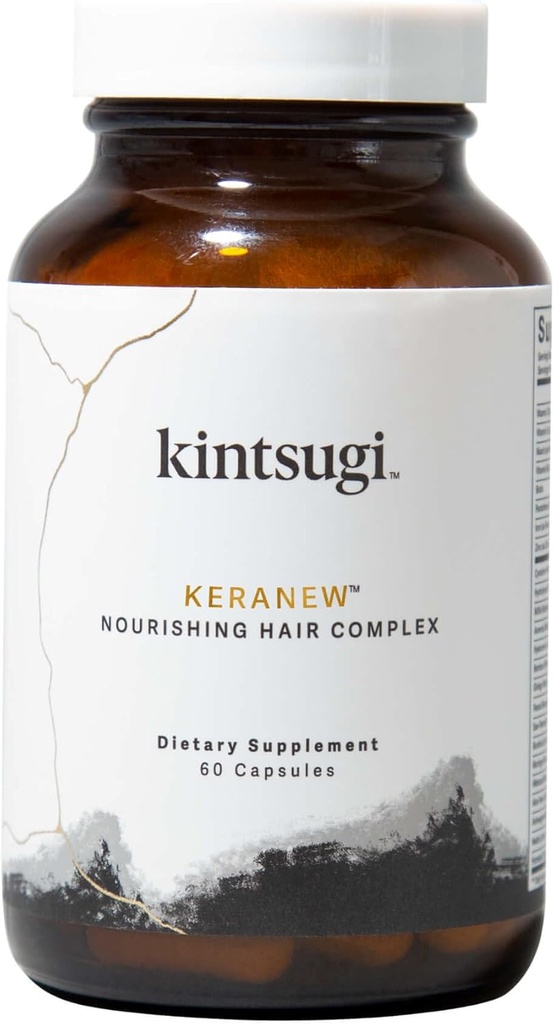 Kintsugi KeraNew Nourishing Hair Complex- 도움 전투는 노후화 머리의 표시, 강한, Voluminous 물가 지원 건강한, 가득 차있는 보고 머리 w/Keratin, 교원질, & Biotin (60의 캡슐)를 위한 보충교재를 원조합니다