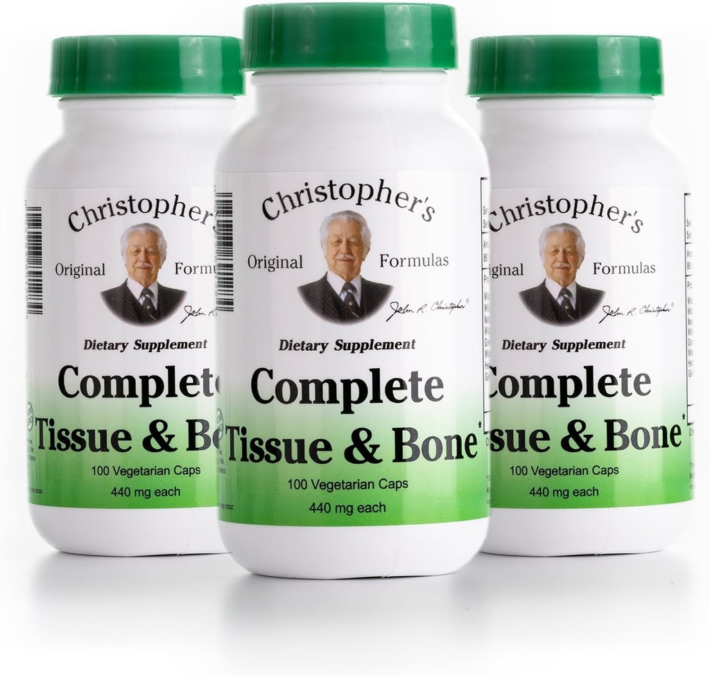Christopher의 Original Formulas Complete Tissue & Bone Formula – 100 VCaps | Bones & Connective Tissue의 초본 지원 - 3 팩