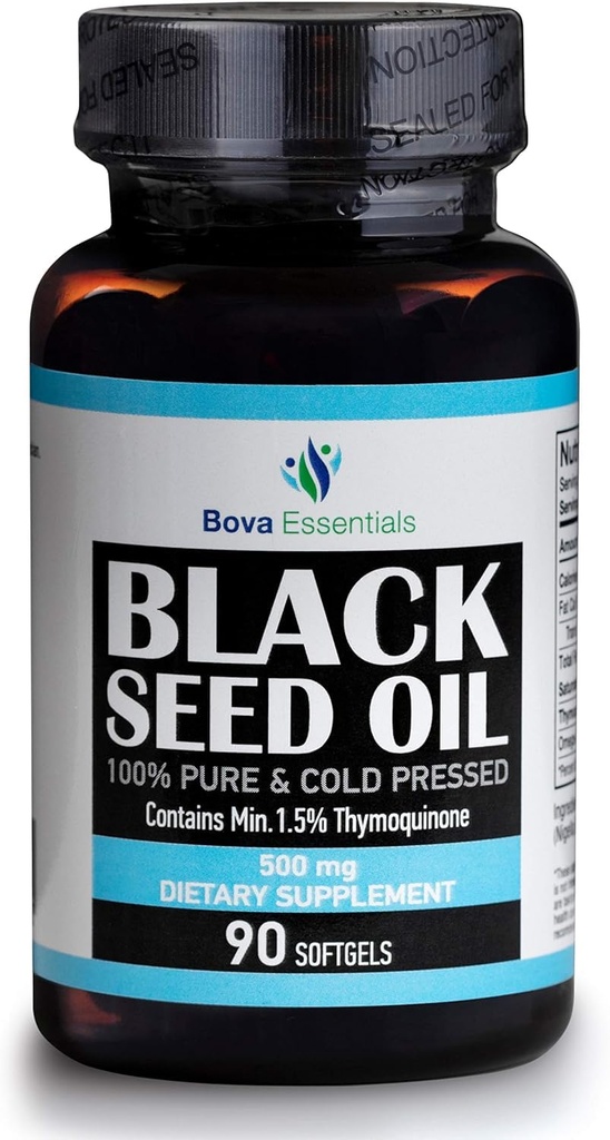 HalalEveryDay 유기 까만씨 기름 - USDA는 1.5% Thymoquinone 3X 힘 터키 검정 Cumin Nigella Sativa 비 GMO 100% 순수한 Blackseed 기름 (캡슐)에 찬 눌러진 유리병을 증명했습니다