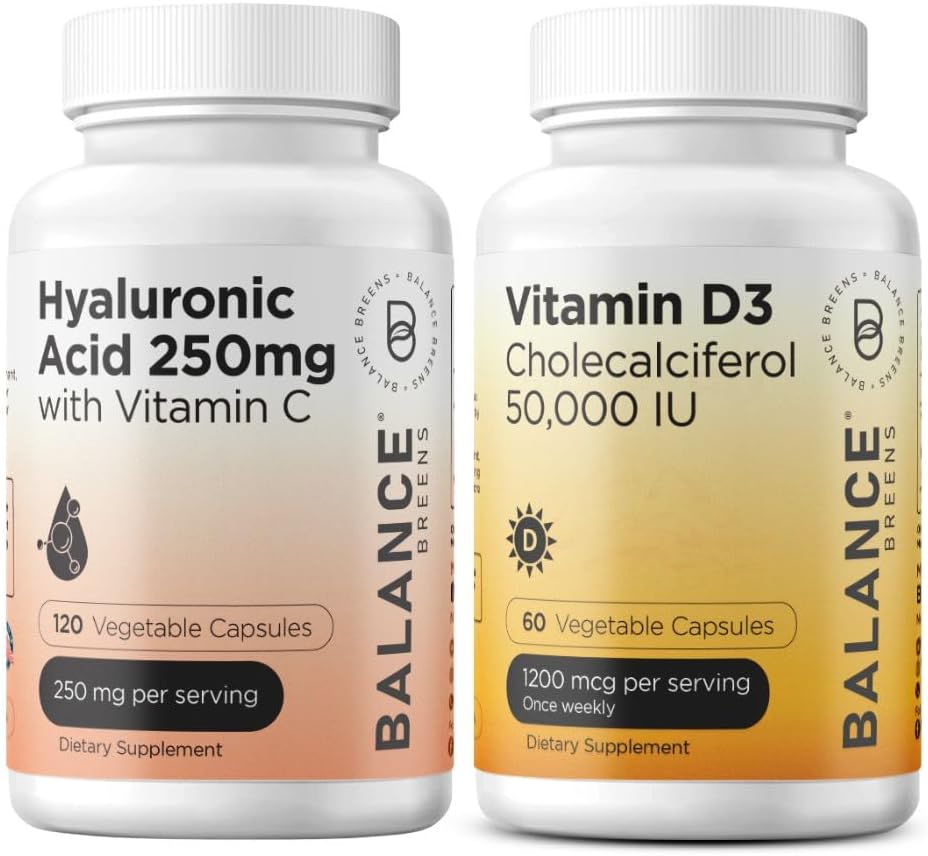 균형 비타민 C 50mg + 비타민 D3 50,000 IU 보충교재 결합을 가진 순수한 Hyaluronic 산 250mg