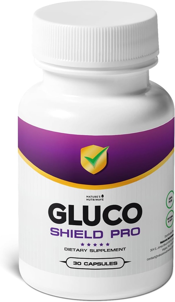 GlucoShield Pro - 비타민 B1, B2, B6, 마그네슘, 아연 및 칼슘과 천연 보충 | Non-GMO, Stimulant-Free, Easy-to-Take | 미국, GMP 인증 | 30 캡슐, 1 개월 공급