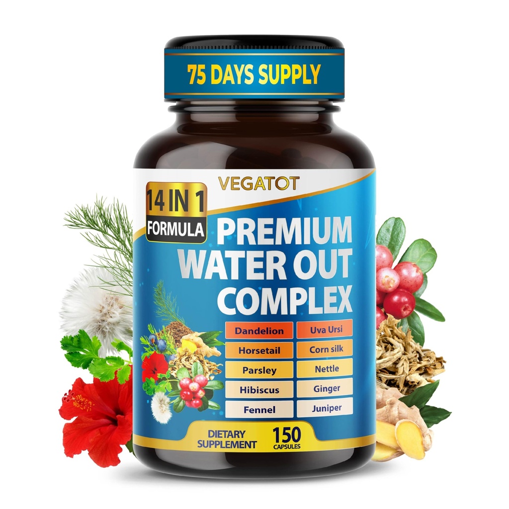 VEGATOT 유기 물 Out Complex - 14-in-1 공식 - Dandelion Uva Ursi 말 꼬리 옥수수 실크 Parsley Nettle Hibiscus Ginger