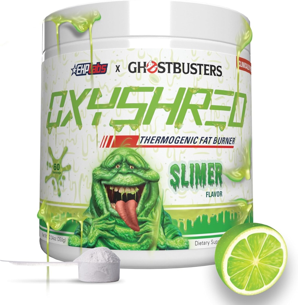 EHP LABS Ghostbusters OxyShred Thermogenic Pre 운동 분말 & Shredding 보충교재 - Acetyl L Carnitine, 에너지 부스트 음료를 가진 임상적으로 입증된 운동 분말 - 호리호리한 Lime, 60의 서빙
