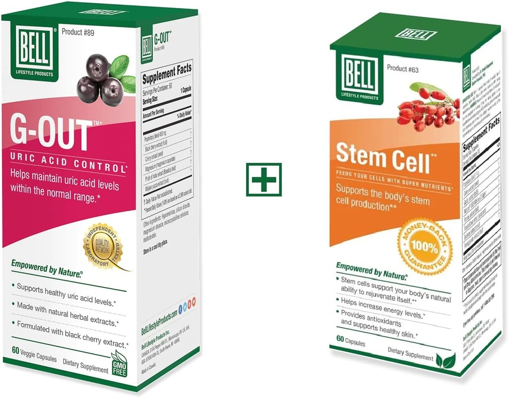 Bell Bundle - Stem Cell Supplements & G-Out Uric Acid Cleanse - 25 년 전 세계 제조업체가 직접 판매
