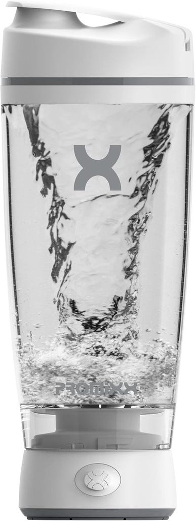 Promixx Original Shaker Bottle - 부드러운 단백질 쉐이크 용 배터리 전원 - BPA 무료, 20oz 컵 (흰색)