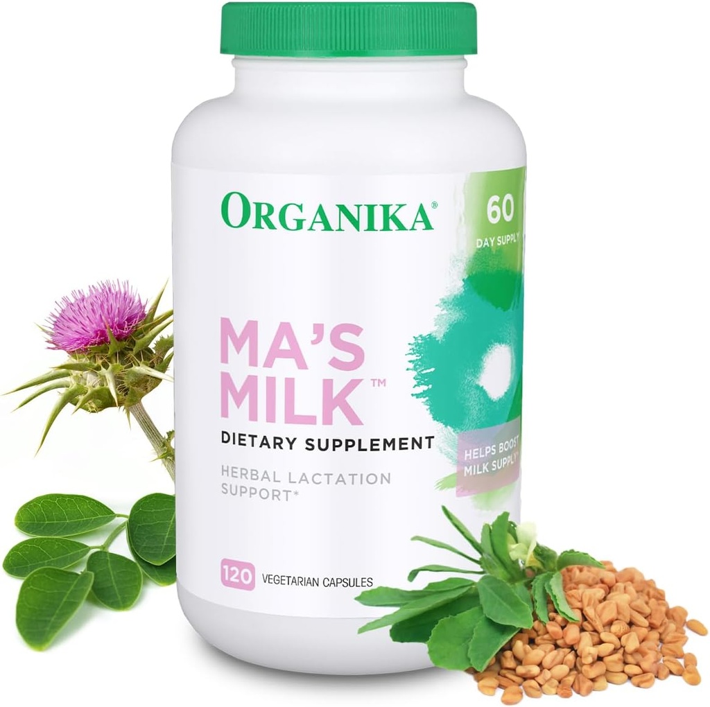 Organika Ma의 우유 초본 Lactation 보충교재 (120의 모자): 원심을 위해 사용되는 전통적인 Breastfeeding 정유 - Blessed 이틀, Fenugreek, Moringa - 우유 공급 증가를 위한 Lactation 지원