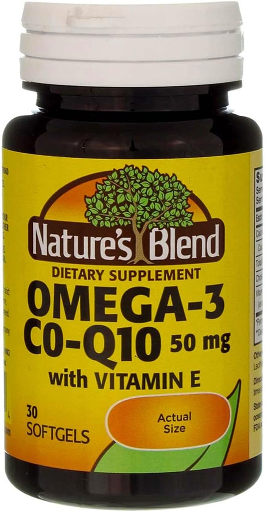 자연의 혼합 Co-Q10 & Omega-3 30 Sgels