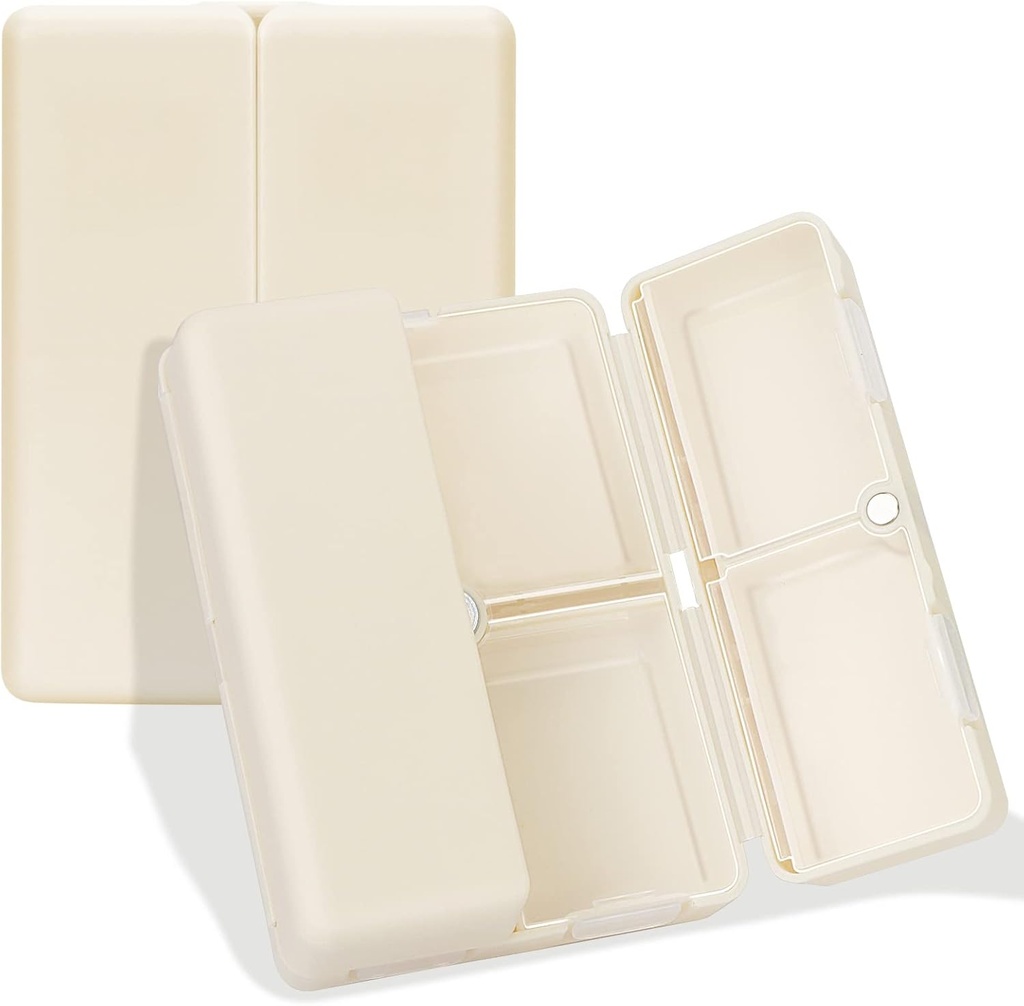 FYY Daily Pill 주최자, 7 격실 휴대용 Pill Case Travel Pill 주최자,[Folding Design] Pill Box for Purse Pocket to Hold Vitamin,Cod Liver Oil,Supplements 및 Medication-White