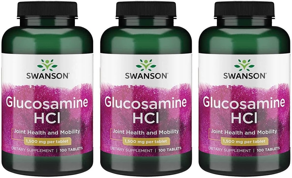 Swanson Glucosamine Hcl 1500 밀리그램 100 탭 (3 팩)