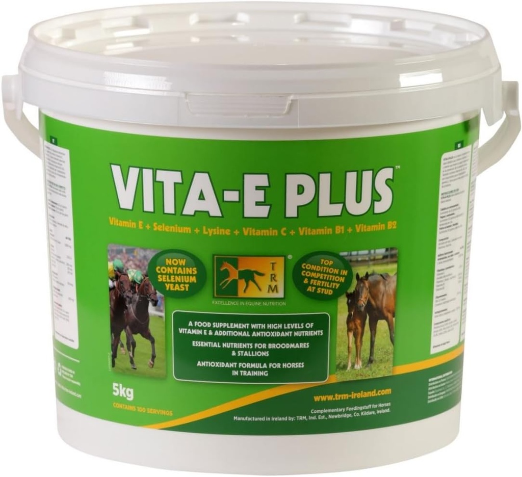 TRM Vita-E Plus Equine 말 피드 보충 | 비타민 E 및 산화 방지제 - 11 lb (5kg) - 11 lb