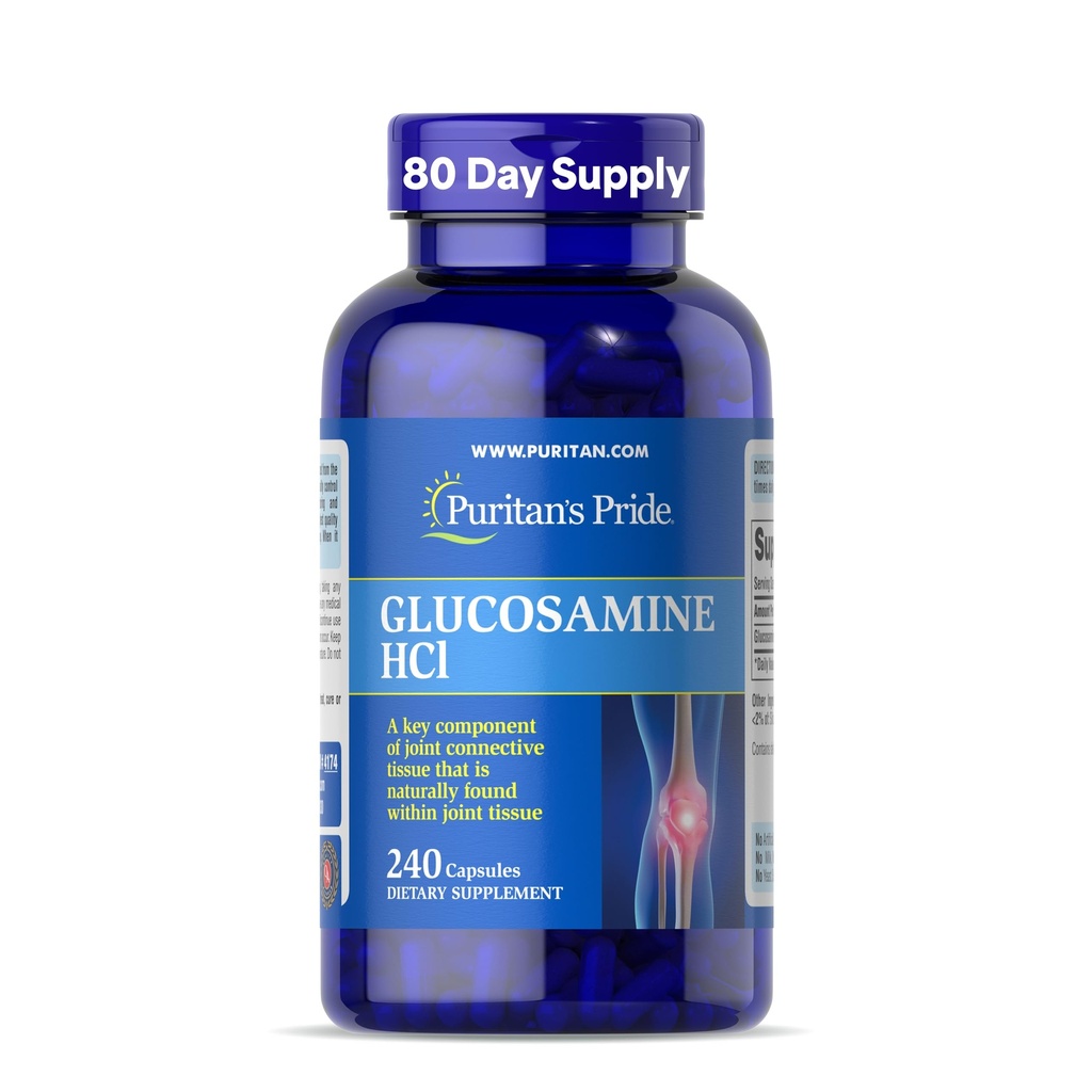 Puritan의 Pride 합동 공식 Glucosamine HCI 남자와 여자를 위한 680mg의 합동 건강을 위한 규정식 보충교재, 80 일 공급, 240의 캡슐