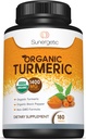 Sunergetic USDA 인증 유기 심황 보충 – 유기 심황 & 유기 블랙 페퍼 포함 – 서빙 당 심황의 1,400mg - 180 조사 (1의 포장)