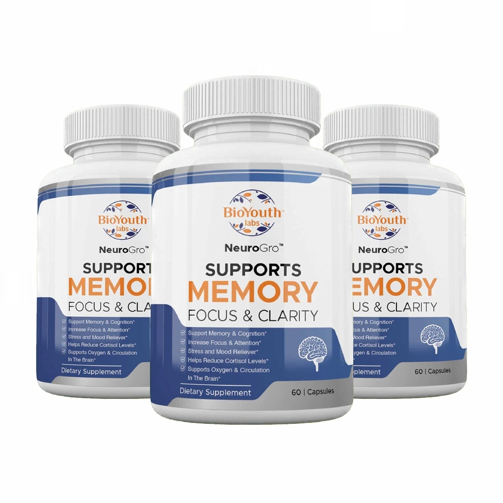 성인, 180 캡슐에 대한 자연적인 두뇌 건강 보조 식품 - Bacopa Monnieri, Ginkgo biloba, Melissa Officinalis & Citicoline for Brain Focus & Memory의 영양 혼합