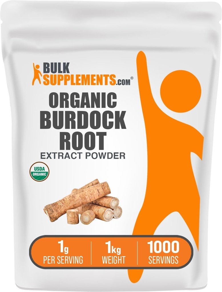 BulkSupplements.com 유기 Burdock 루트 추출 분말 - Burdock 루트 분말, 초본 보충 - Vegan & 글루텐 무료, 서빙 당 1g, 1kg (2.2 파운드) (팩 1)