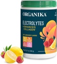 Organikа 여성 및 남성을위한 향상된 콜라겐 분말 - 13 oz - Zesty Lemon Berry-Flavored Effervescent Electrolyte & Collagen Drink Mix - Deep Hydration, Mobility, Skin, Hair, & Nails
