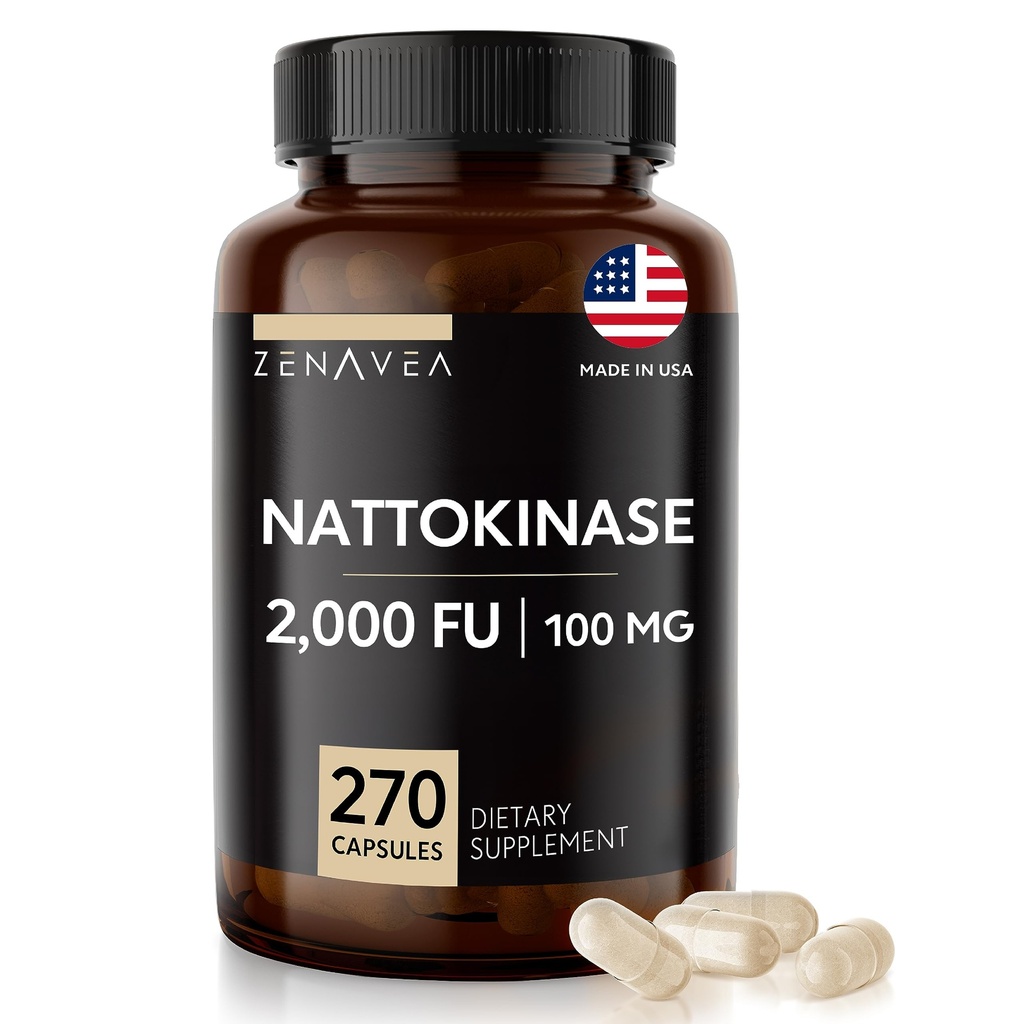 Nattokinase 보충교재 - 효소의 2000년 FU - Nattokinase 100mg의 270의 캡슐 - 글루텐 자유로운, 비 GMO, Vegan