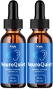 (2 팩) NeuroQuiet 드롭 - Neuro Quiet Advanced Formula Hearing Support, Cognitive Health 및 전반적인 웰빙, 2 개월 공급