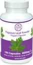 파파야 리프 파우더 | 340mg 캡슐 | 시편 | 플래튼 서포트 | 글루텐 & 락토스 프리 | 소이프리 | 첨가물 없음 | 비 GMO | Vegan | Nutritional Supplement | Dietary Supplement (180X)