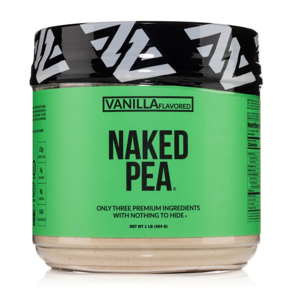 Vanilla Pea Protein은 북미 농장, 만 3 재료, 바닐라 Vegan Protein, Gluten-Free, Soy Free, GMO Free - 1LB에서 분리됩니다.